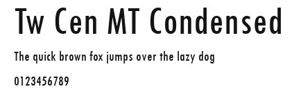 Tw Cen MT Condensed Preview