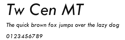 Tw Cen MT Preview