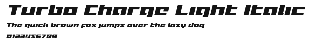 Turbo Charge Light Italic Preview
