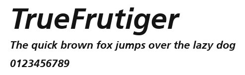 TrueFrutiger Preview