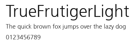 TrueFrutigerLight Preview