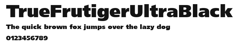 TrueFrutigerUltraBlack Preview