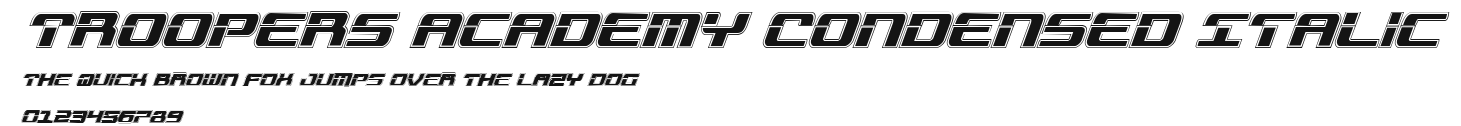 Troopers Academy Condensed Italic Preview