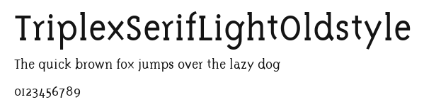 TriplexSerifLightOldstyle Preview