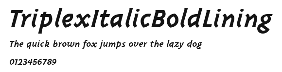 TriplexItalicBoldLining Preview