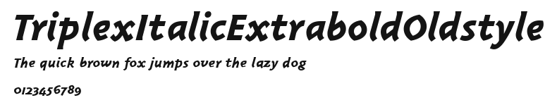 TriplexItalicExtraboldOldstyle Preview