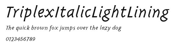 TriplexItalicLightLining Preview