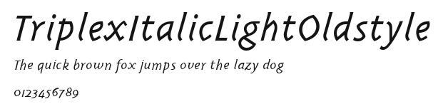TriplexItalicLightOldstyle Preview
