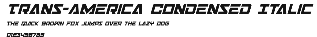 Trans-America Condensed Italic Preview