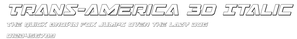 Trans-America 3D Italic Preview