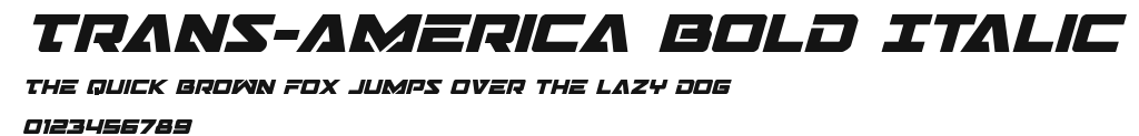 Trans-America Bold Italic Preview