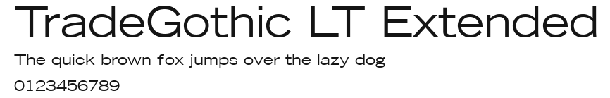TradeGothic LT Extended Preview