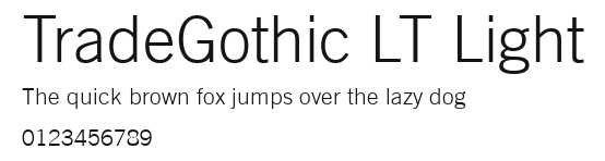 TradeGothic LT Light Preview