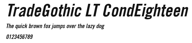TradeGothic LT CondEighteen Preview