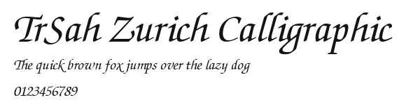 TrSah Zurich Calligraphic Preview