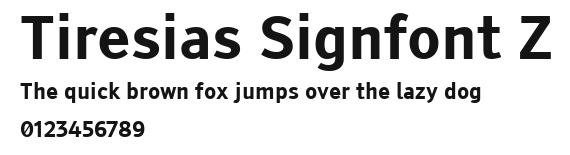 Tiresias Signfont Z Preview