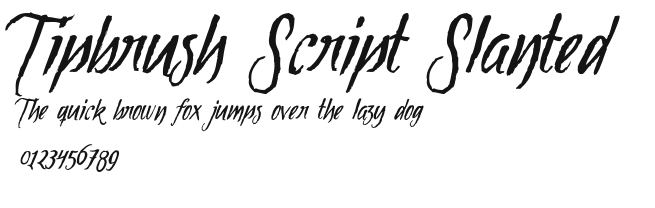 Tipbrush Script Slanted Preview
