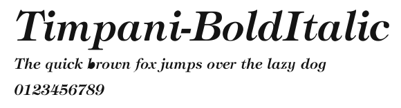 Timpani-BoldItalic Preview