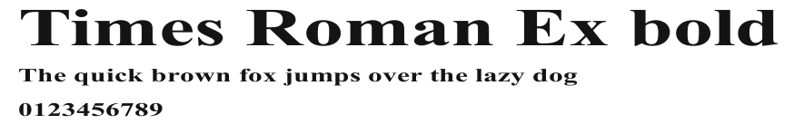 Times Roman Ex bold Preview