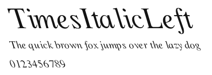 TimesItalicLeft Preview
