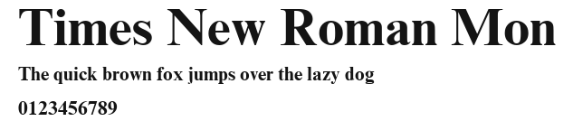 Times New Roman Mon Preview