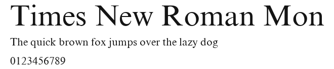Times New Roman Mon Preview