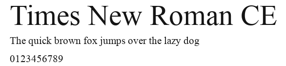 Times New Roman CE Preview