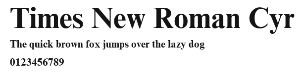 Times New Roman Cyr Preview