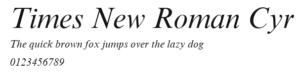 Times New Roman Cyr Preview