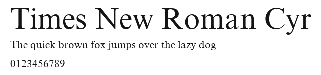 Times New Roman Cyr Preview