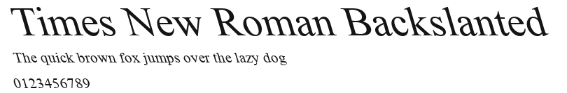 Times New Roman Backslanted Preview