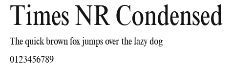 Times NR Condensed Preview