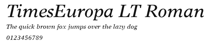 TimesEuropa LT Roman Preview