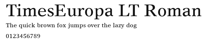 TimesEuropa LT Roman Preview