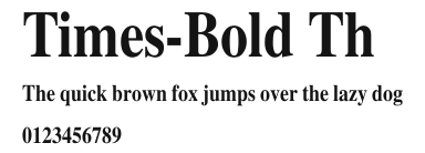 Times-Bold Th Preview