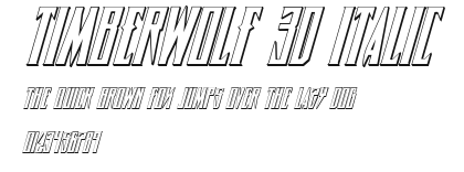 Timberwolf 3D Italic Preview