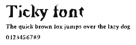 Ticky font Preview