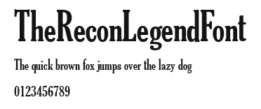 TheReconLegendFont Preview