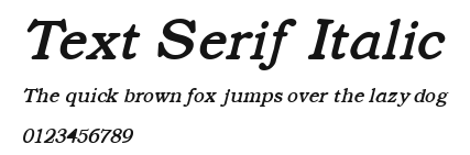 Text Serif Italic Preview