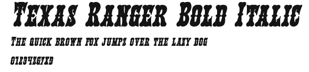 Texas Ranger Bold Italic Preview