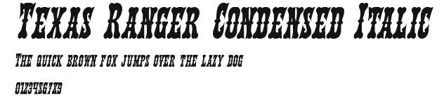 Texas Ranger Condensed Italic Preview