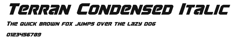 Terran Condensed Italic Preview