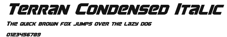 Terran Condensed Italic Preview