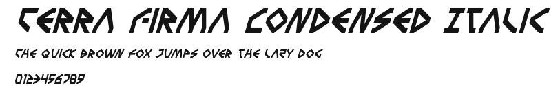Terra Firma Condensed Italic Preview