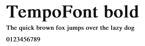 TempoFont bold Preview