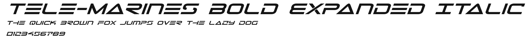 Tele-Marines Bold Expanded Italic Preview