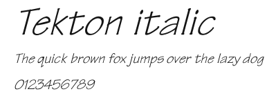 Tekton italic Preview