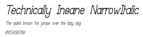 Technically Insane NarrowItalic Preview
