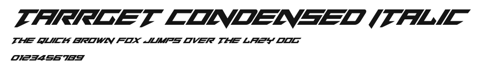 Tarrget Condensed Italic Preview