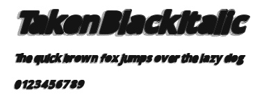TakenBlackItalic Preview